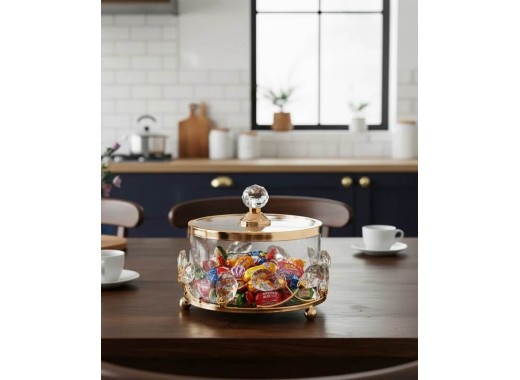 ZEYVE STONE-DECORATED ACRYLIC CASE SUGAR BOWL 20x20x15cm. 